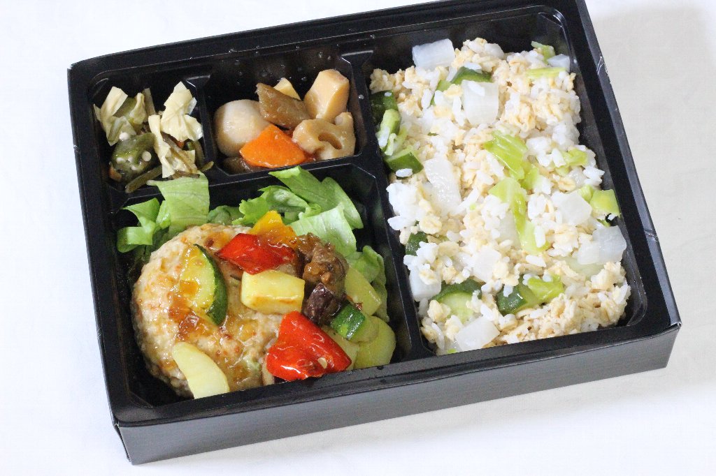 豆腐ハンバーグ オニオンソース 野菜ごはん幕ノ内